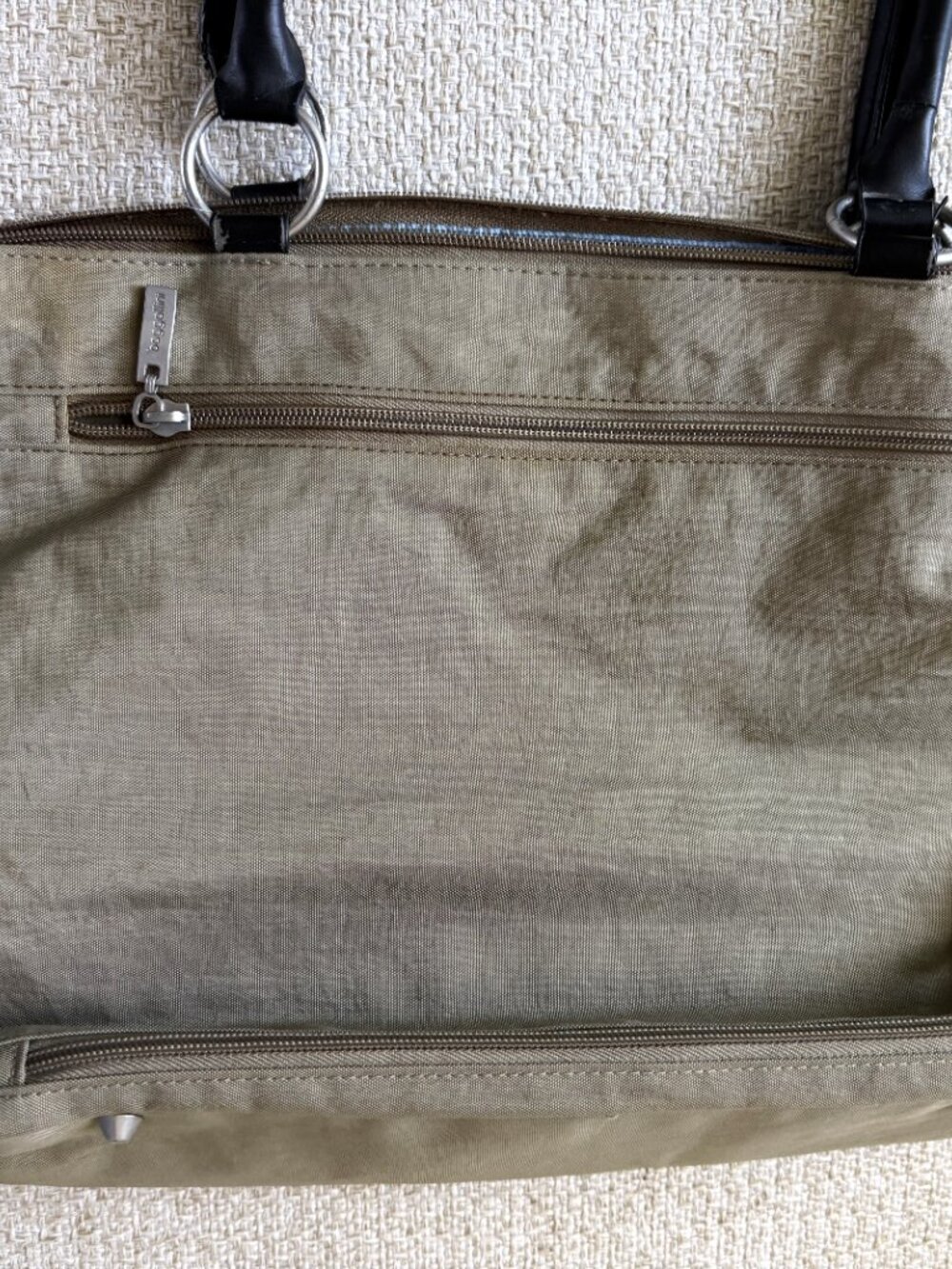 Baggallini Crossbody Bag Khaki canvas shoulder bag - Picture 4 of 8